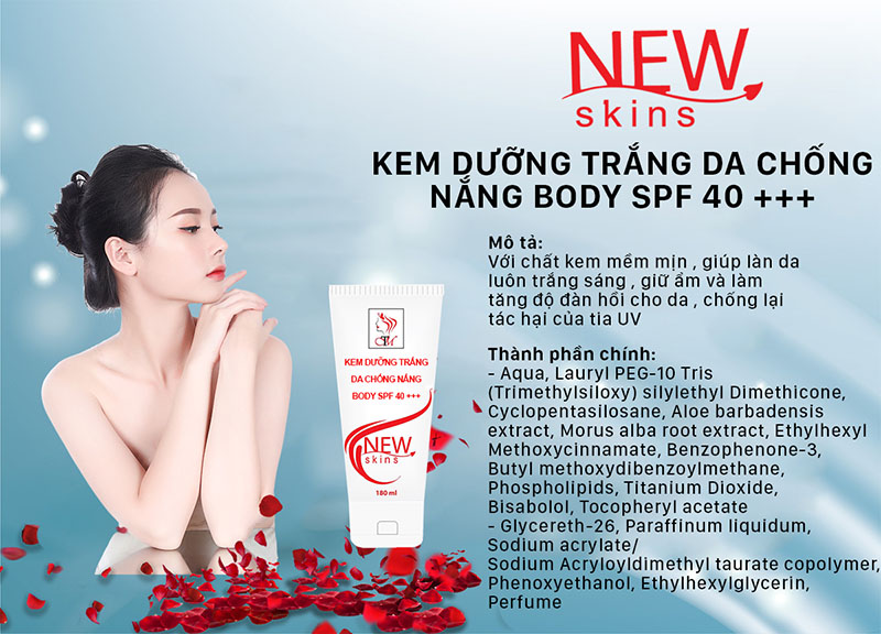 KEM DƯỠNG TRẮNG DA CHỐNG NẮNG BODY SPF 40 +++ - http://newskins.com.vn/